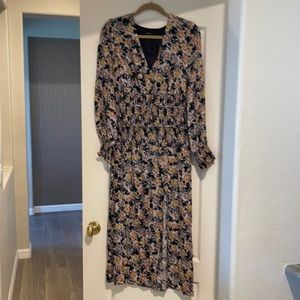 AFRM floral dress with front slit